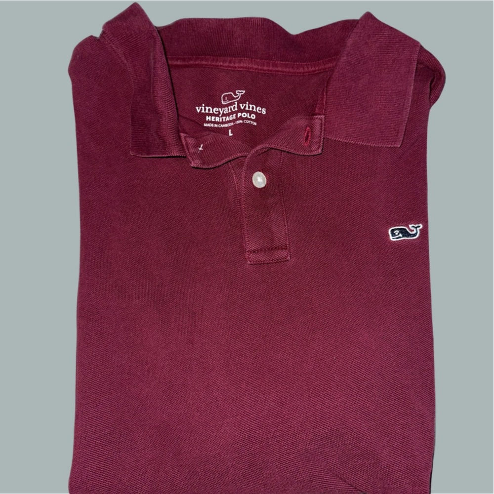 Vineyard Vines Heritage Polo Maroon Short Sleeved Polo Shirt - Large
